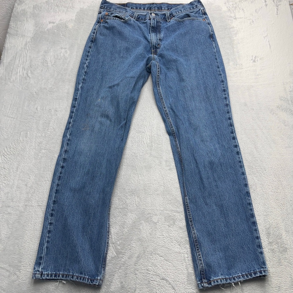 Levi's 550 Straight Leg Jeans Mens 36x34 Blue Relaxed Fit Medium Wash Distressed